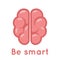 Smart Brain Logo Symbol Education Scientific Idea Solution Flat Design Vector Illustration