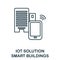Smart Buildings icon. Line element from iot solution collection. Linear Smart Buildings icon sign for web design