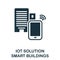 Smart Buildings icon. Monochrome sign from iot solution collection. Creative Smart Buildings icon illustration for web