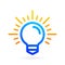 smart bulb logo with light symbol