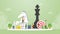 Smart business strategy concept with chess pawn with goals and financial target with modern flat style - vector