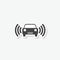 Smart car, modern autonomous auto sticker icon