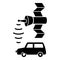 Smart car satellite connection icon, simple style