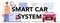 Smart car system typographic header. Self driving and electric car