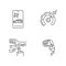 Smart car technologies linear icons set