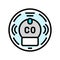 smart carbon monoxide detector home color icon vector illustration