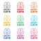 Smart care icon or logo, Anatomical design, color set