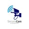 Smart CCTV Camera Logo Design Vector Template, Concept Symbol Icon