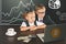 Smart children buying bitcoin cryptocurency