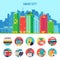 Smart City Flat Infographic Template