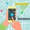 Smart city parking mobile app concept. Urban traffic technology