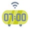 Smart clock alarm digital single isolated icon with flat style