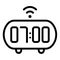 Smart clock alarm digital single isolated icon with outline style