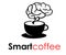 Smart coffee logo design concept