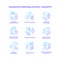 Smart content blue gradient concept icons set