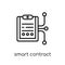 smart contract icon. Trendy modern flat linear vector smart cont