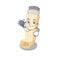 Smart and cool asthma inhaler cartoon character in a Doctor with tools