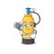 Smart and cool oxygen cylinder cartoon character in a Doctor with tools