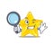 Smart Detective of shiny star mascot design style with tools