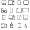 Smart devices vector icons set. Smart devices icon. Gadgets illustration symbol collection.  computer equipment and electronics si