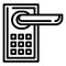 Smart door lock icon, outline style
