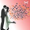 Smart dress code couple loving kiss valentine vector design illustration