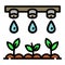Smart drop irrigation icon, outline style