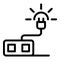 Smart electric plug icon, outline style