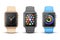 Smart electronic apple watches vector set