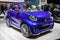 Smart EQ fortwo cabio car at the Paris Motor Show in Expo Porte de Versailles. France - October 2, 2018