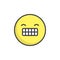 Smart face emoticon filled outline icon