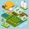 Smart Farm Isometric Set