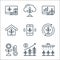 Smart farm line icons. linear set. quality vector line set such as watering plants, plants, thermometer, cycle, smart farm, house