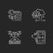 Smart farm RGB chalk white icons set on black background