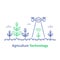 Smart farming, agriculture technology, plant stem and flying drone, innovation concept, automation solution, growth control