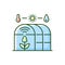 Smart greenhouse RGB color icon