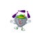 Smart grey love cartoon character design playing Juggling