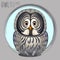 Smart grey owl, vector cartoon series