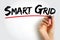 Smart grid - electrical grid which includes a variety of operation and energy measures, text quote concept background