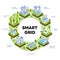 Smart Grid Smart City diagram illustration