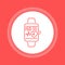 Smart hand watch color button icon. Heart rate measurement.