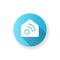 Smart home app blue flat design long shadow glyph icon