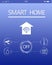 Smart home application for mobile phone, illustration. Automatic technology