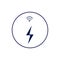 Smart home electricity control icon illustration. Electric lightning with wi-fi symbol
