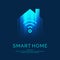 Smart home emblem for digital technologies.