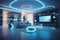 the smart home of the future, with holographic interfaces and virtual assistants for easy control