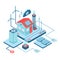 Smart home isometric vector illustration