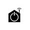 Smart home logo and icon template design with wifi, antenna and power button. Vector clipart and drawing.