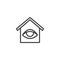 Smart home monitoring line icon