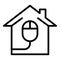 Smart home mouse control icon, outline style